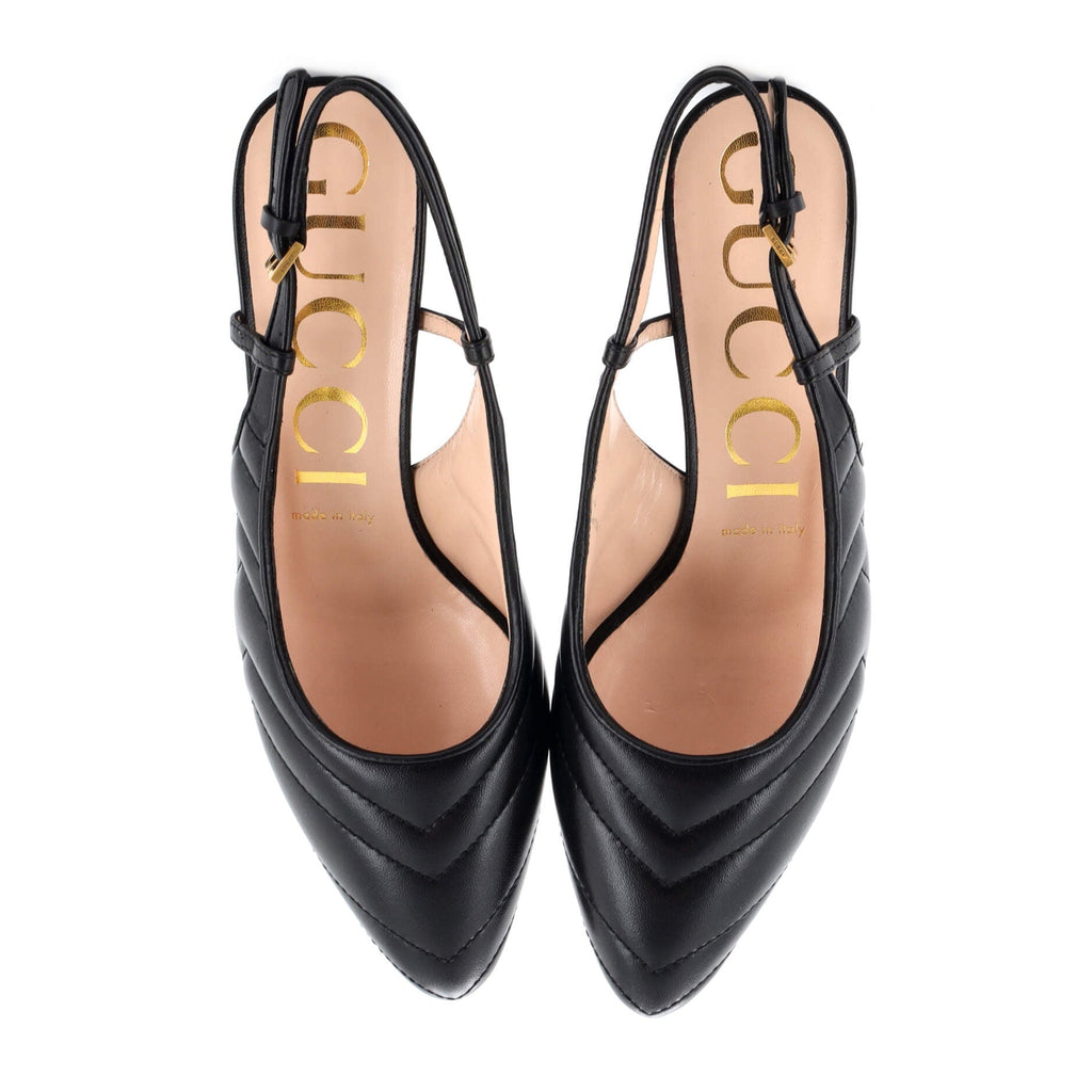 Women's Slingback Pumps Matelasse Leather