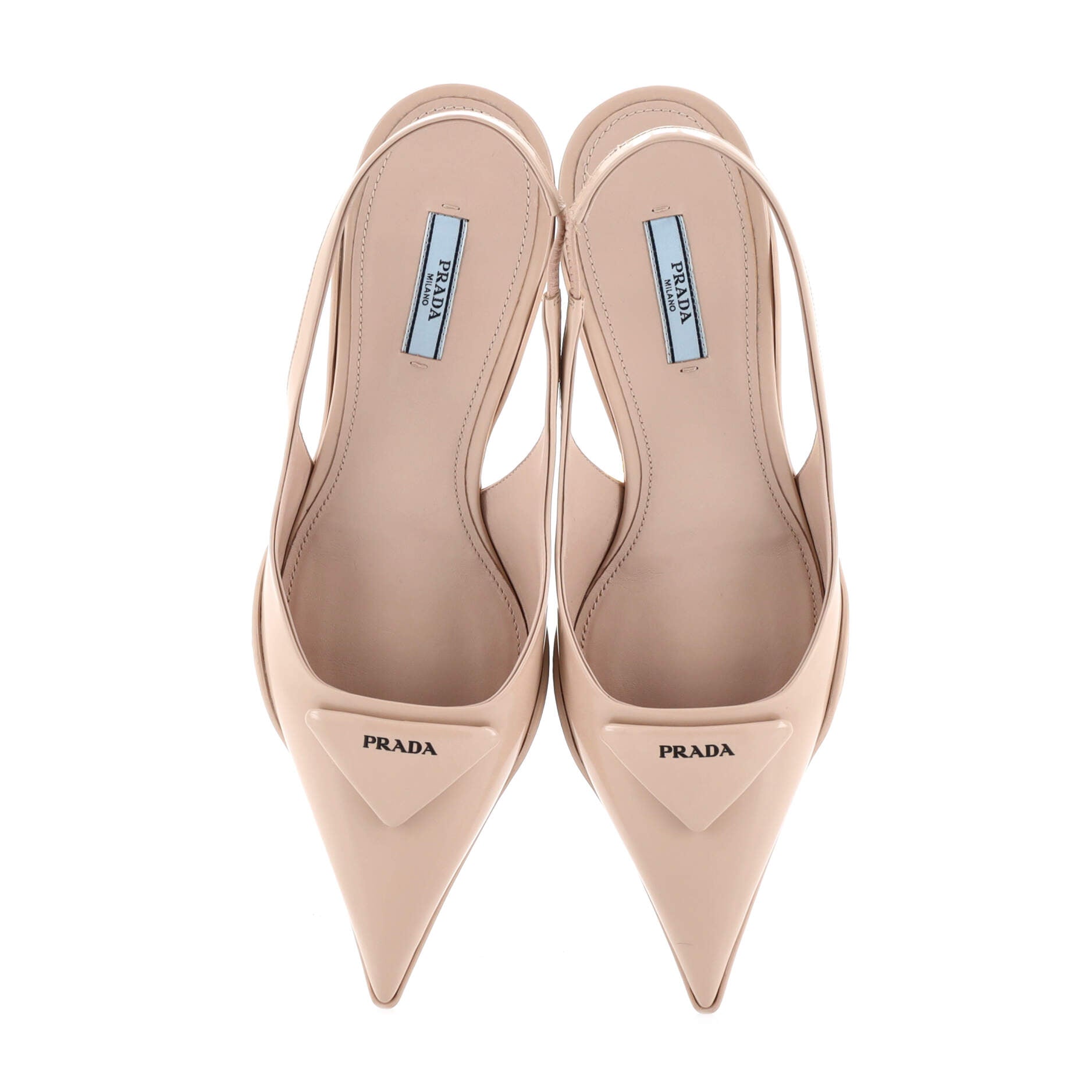 Women's Triangle Logo Slingback Pumps Leather