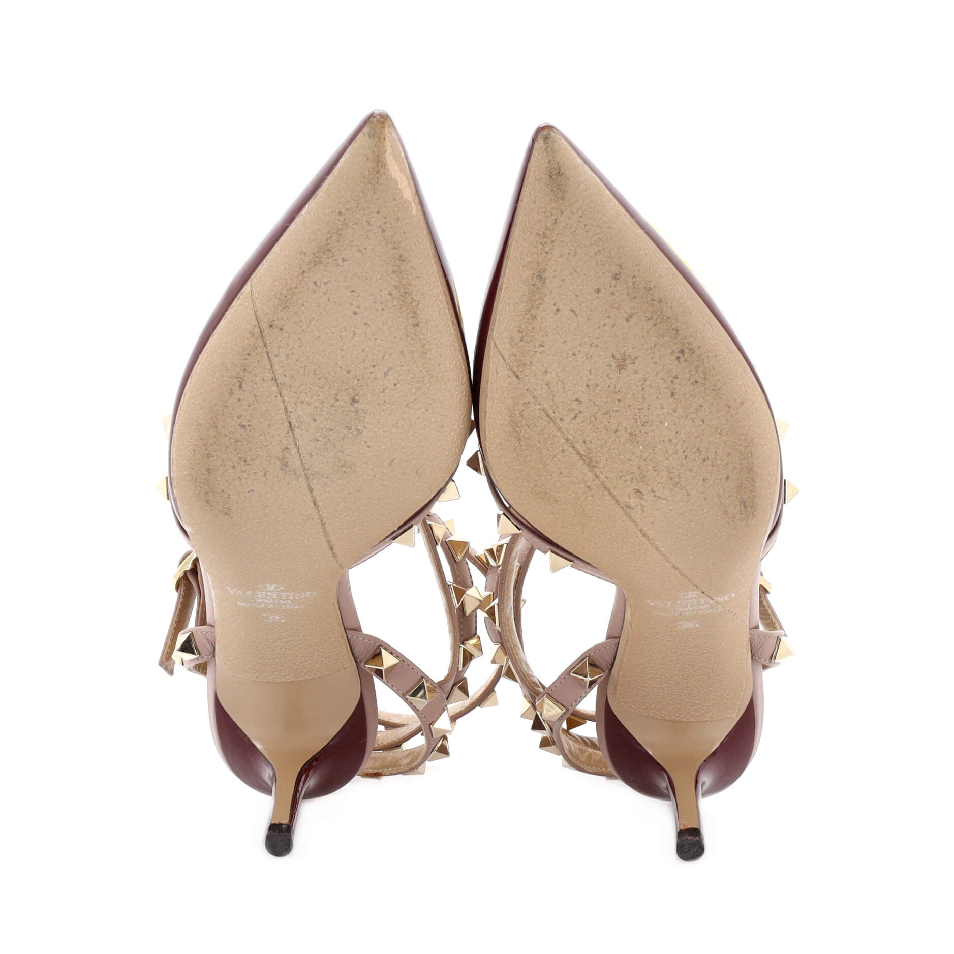 Women's Rockstud Caged Ankle Strap Pumps Patent 65