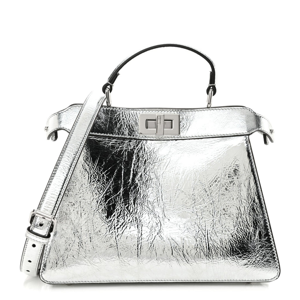Rock Millenium Laminata Small Peekaboo I SEE U Satchel Argento