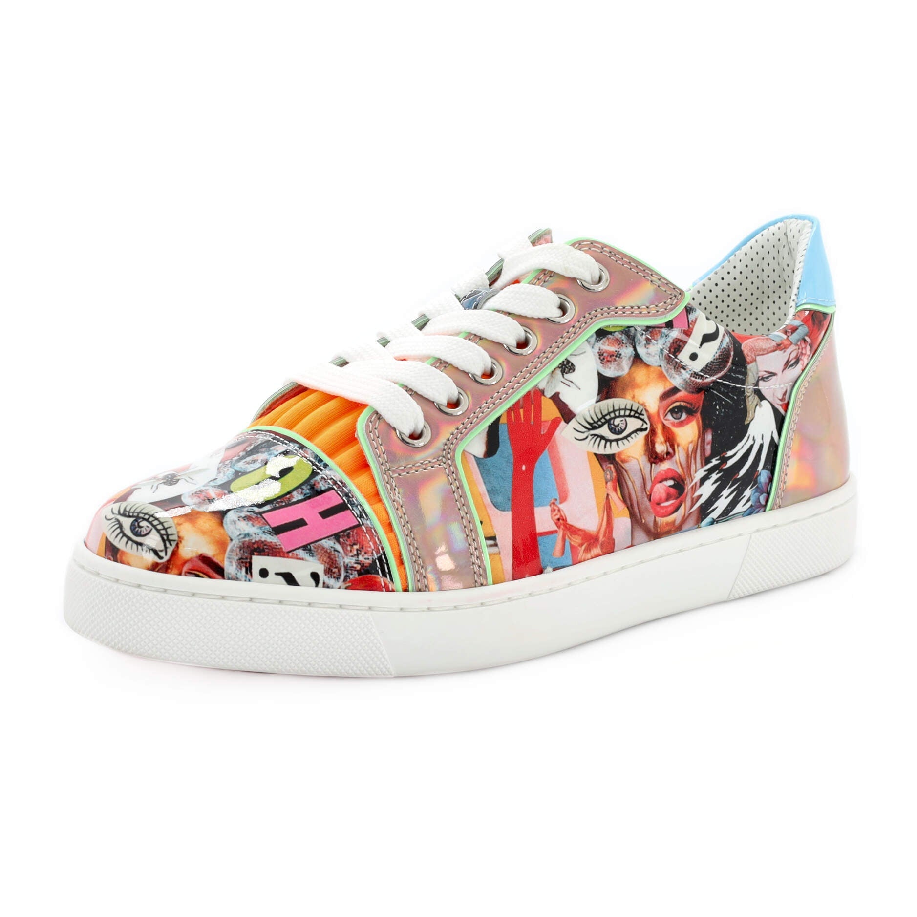 Women's Vieira Flat Sneakers Printed Patent with Holographic Leather