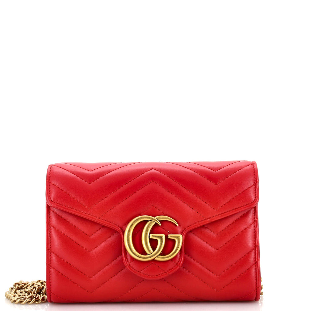 GG Marmont Chain Wallet Matelasse Leather Mini