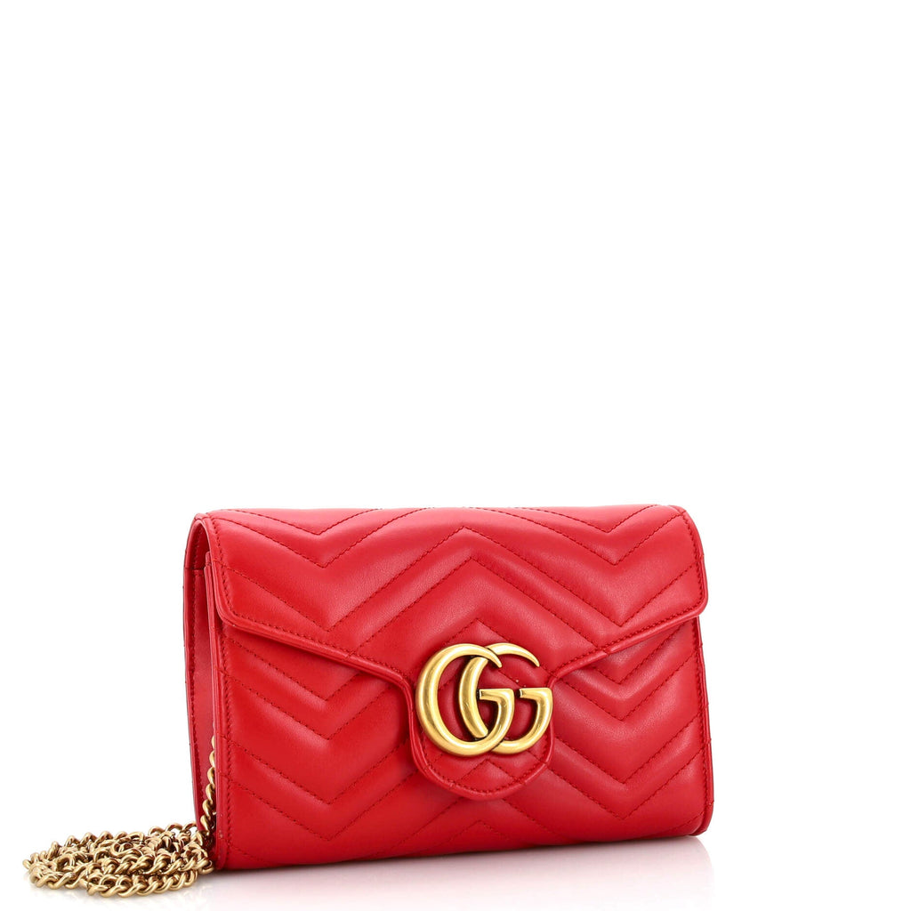 GG Marmont Chain Wallet Matelasse Leather Mini