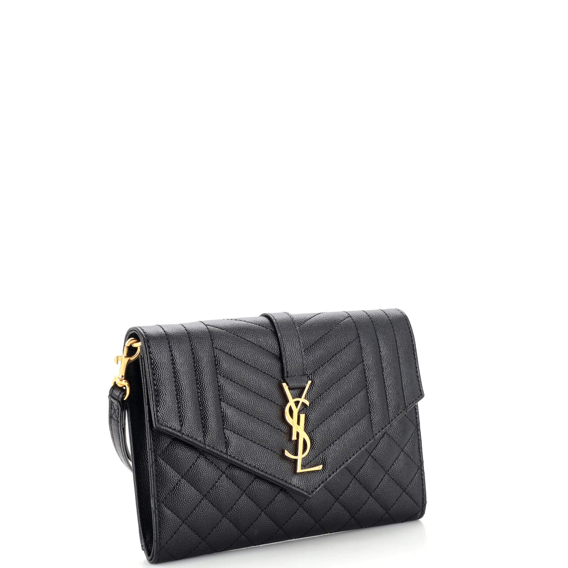 Classic Monogram Envelope Wristlet Clutch Mixed Matelasse Leather