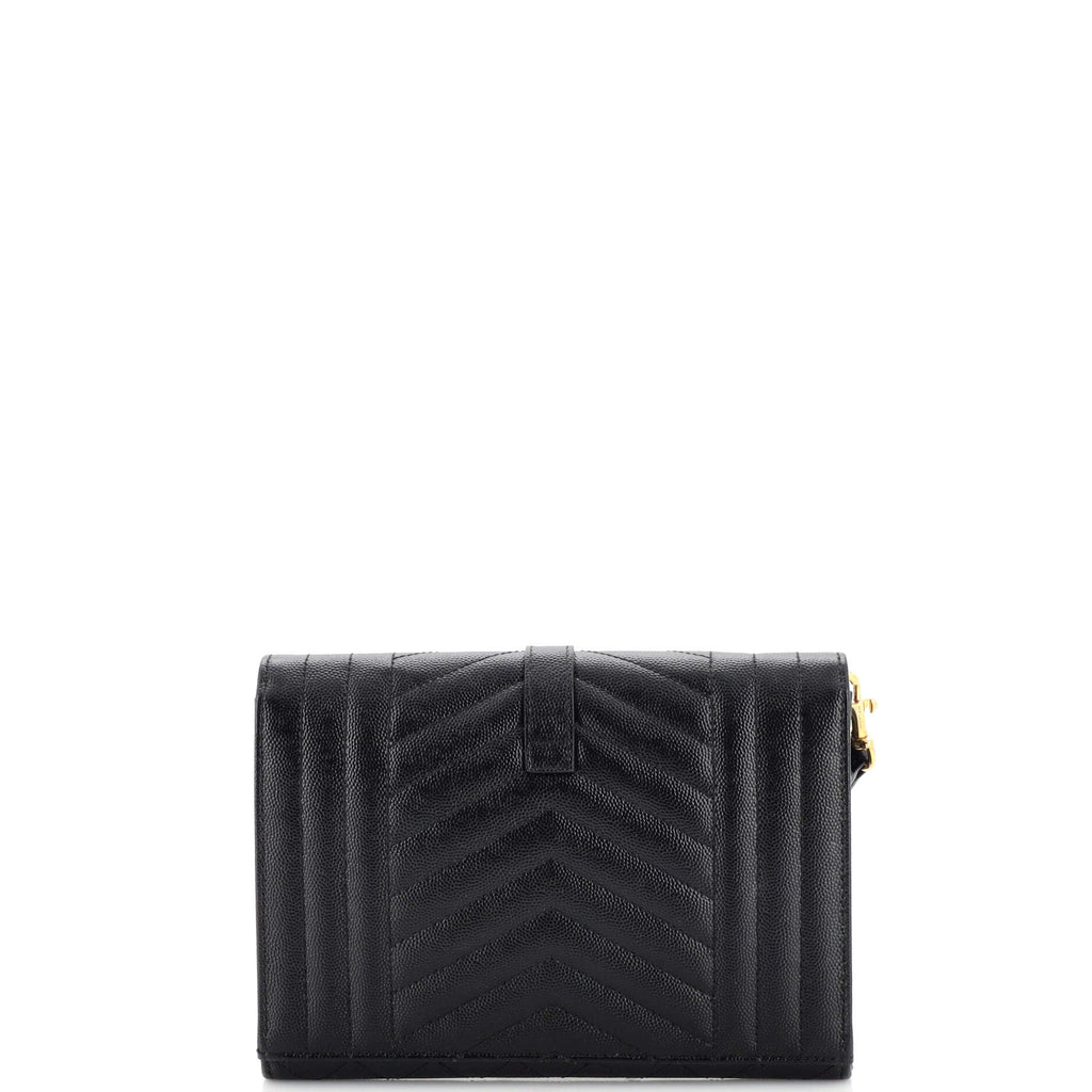 Classic Monogram Envelope Wristlet Clutch Mixed Matelasse Leather