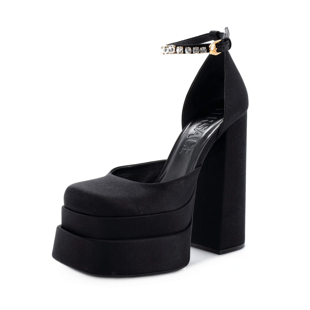 Women's Medusa Aevitas Platform Pumps Satin with Crystals