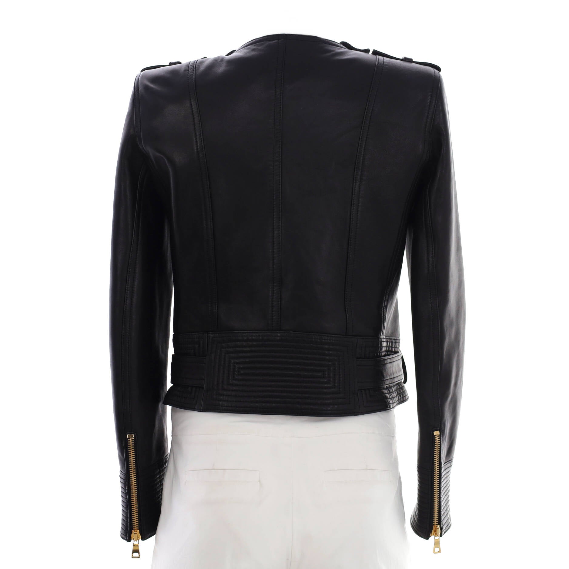 Women's Belted Biker Jacket Leather