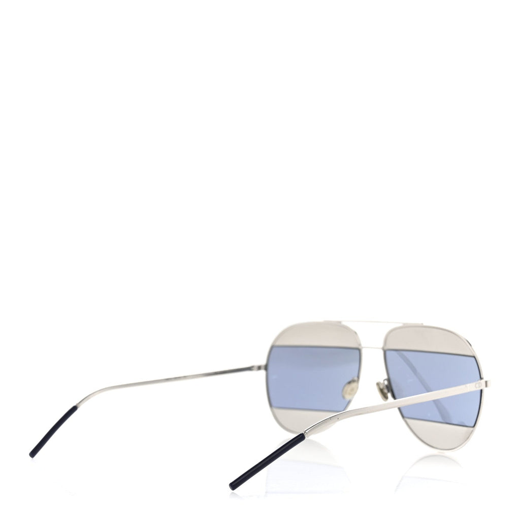 Split 1 Aviator Sunglasses Silver Blue