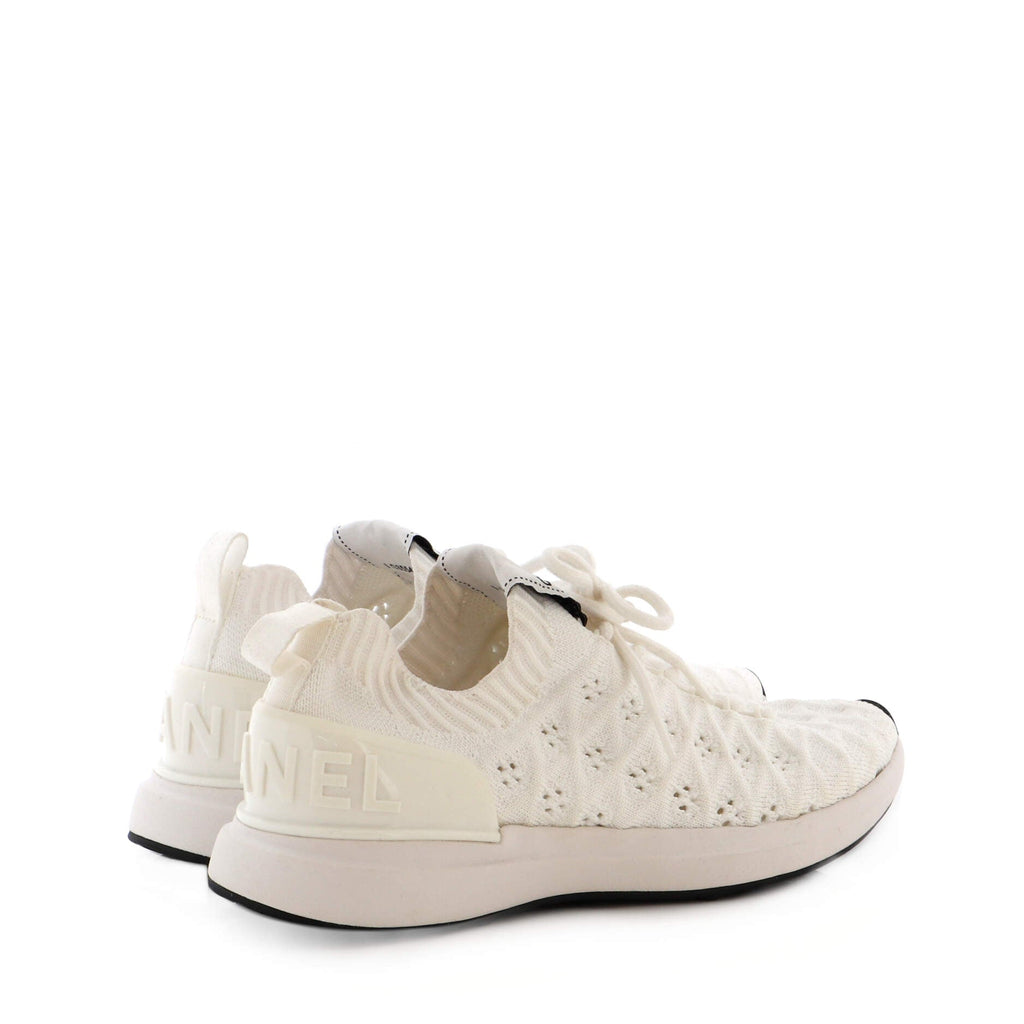 Women's Logo Sock Knit Sneakers Quilted Fabric