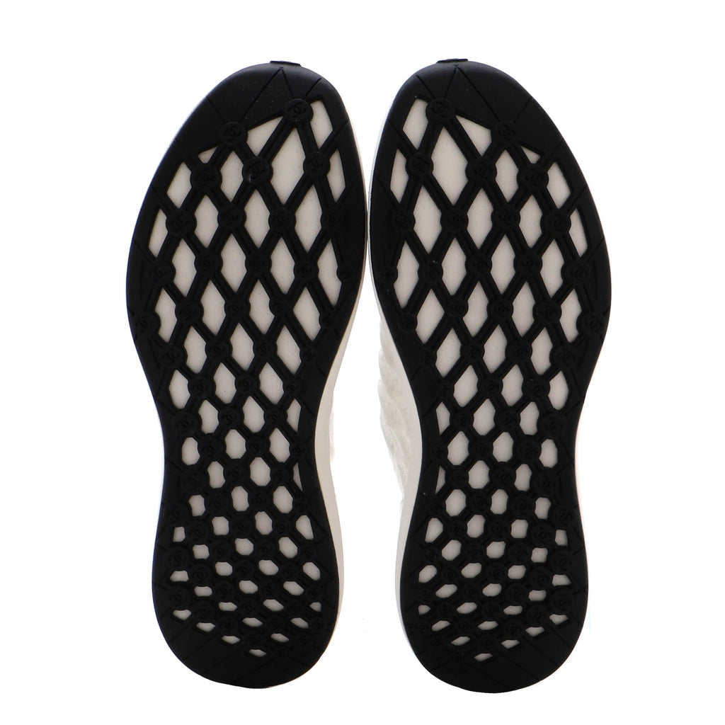 Women's Logo Sock Knit Sneakers Quilted Fabric