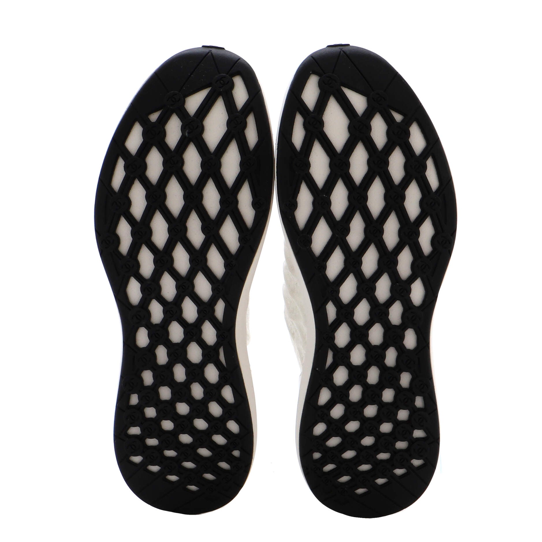 Women's Logo Sock Knit Sneakers Quilted Fabric