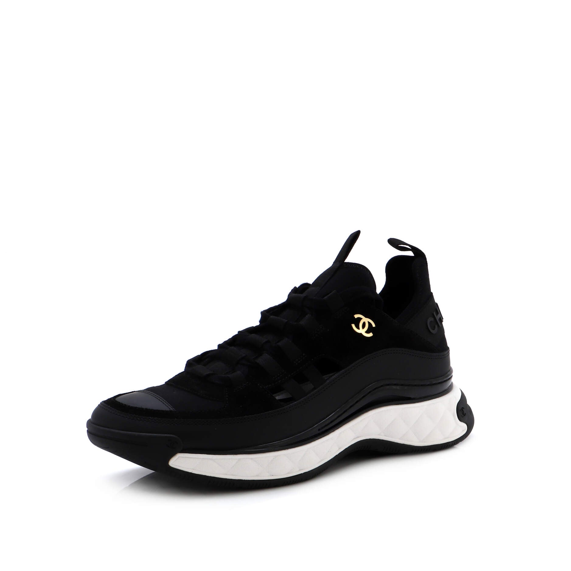 Women's CC Cap Toe Logo Sneakers Suede and Mixed Fibers