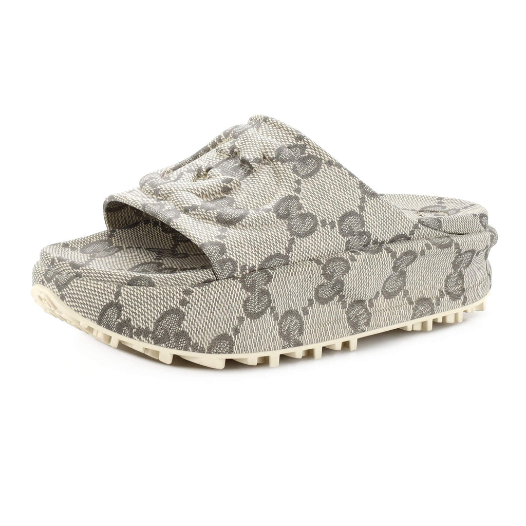 Interlocking G Platform Slide Sandals GG Rubber