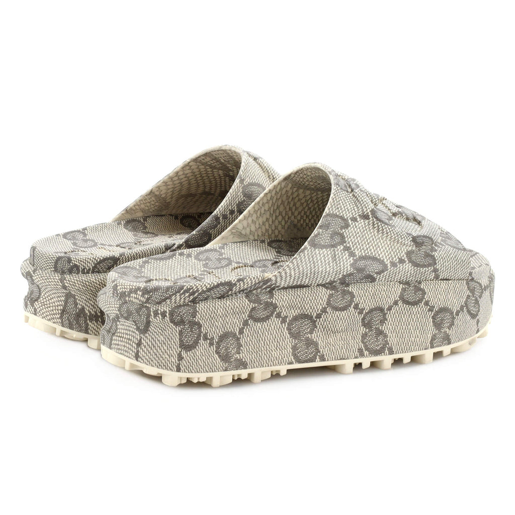 Interlocking G Platform Slide Sandals GG Rubber