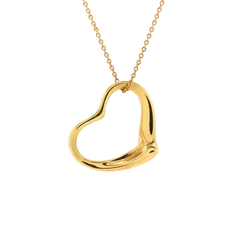 Elsa Peretti Open Heart Pendant Necklace 18K Yellow Gold 22mm