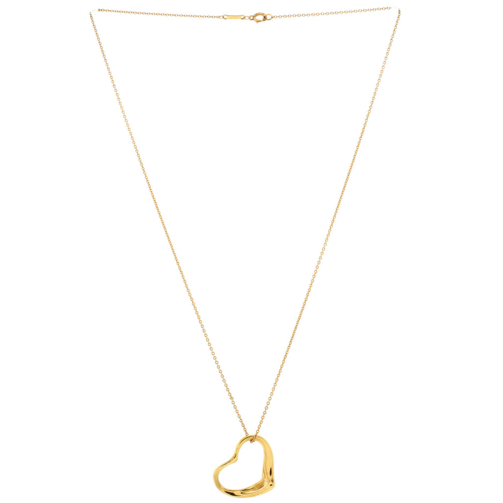 Elsa Peretti Open Heart Pendant Necklace 18K Yellow Gold 22mm
