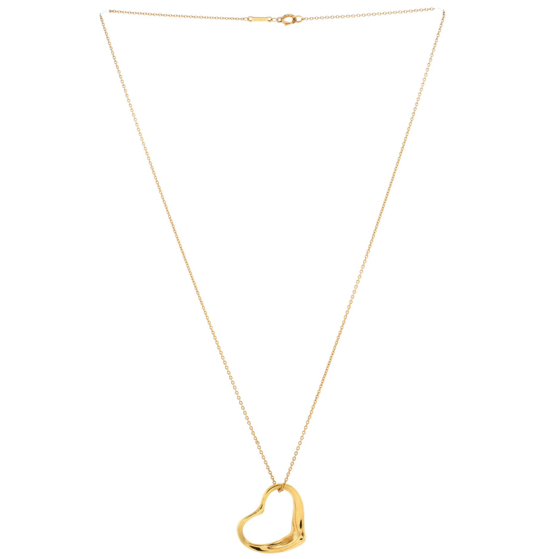 Elsa Peretti Open Heart Pendant Necklace 18K Yellow Gold 22mm