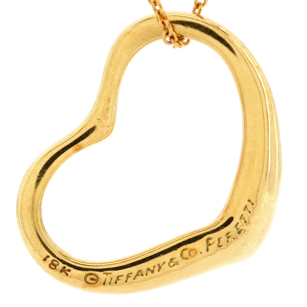 Elsa Peretti Open Heart Pendant Necklace 18K Yellow Gold 22mm