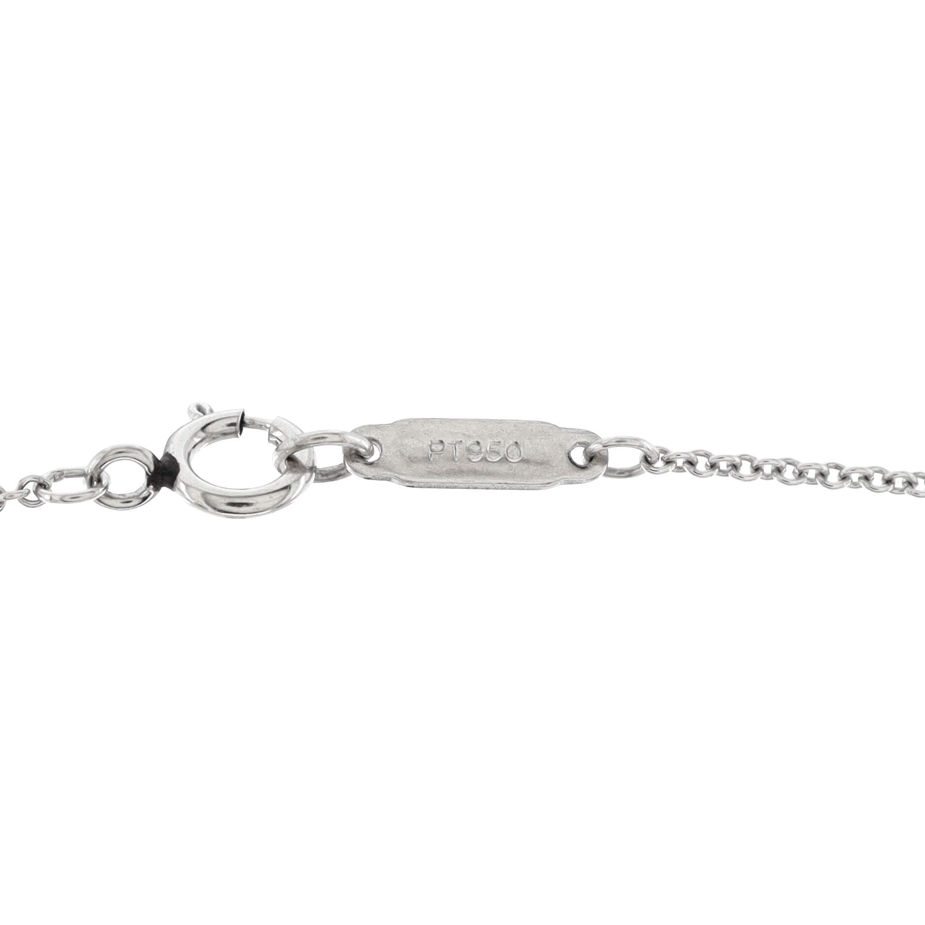 Heart Key Pendant Necklace Platinum and Pave Diamonds Mini