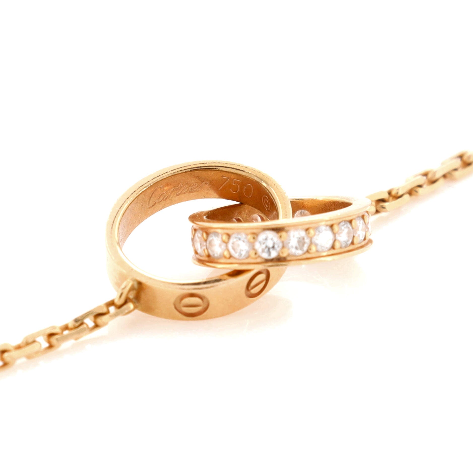 Love Interlocking Necklace 18K Rose Gold with Diamonds