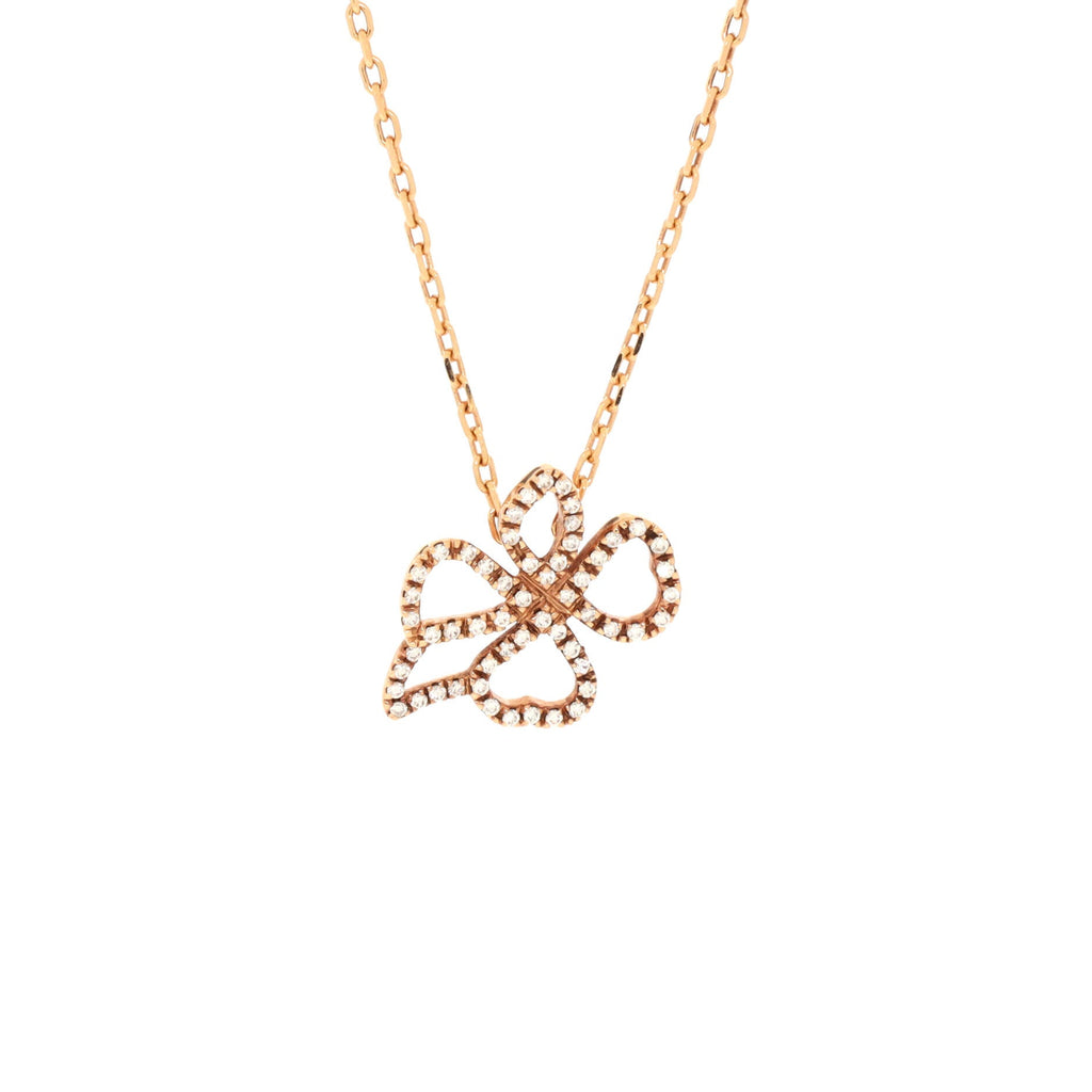Flower Pendant Necklace 18K Rose Gold with Diamonds
