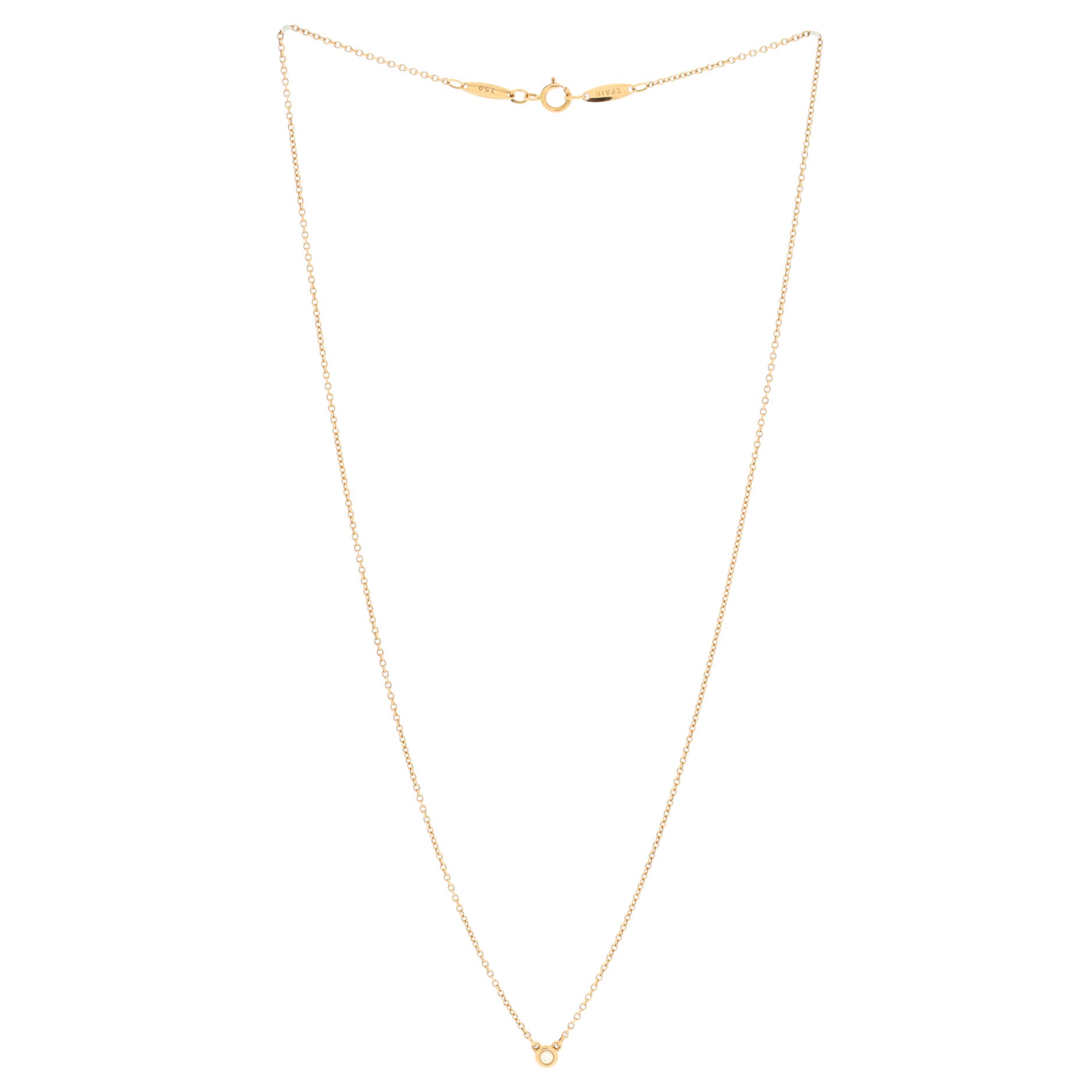 Elsa Peretti Diamonds By The Yard Necklace 18K Rose Gold with Diamond .03CT