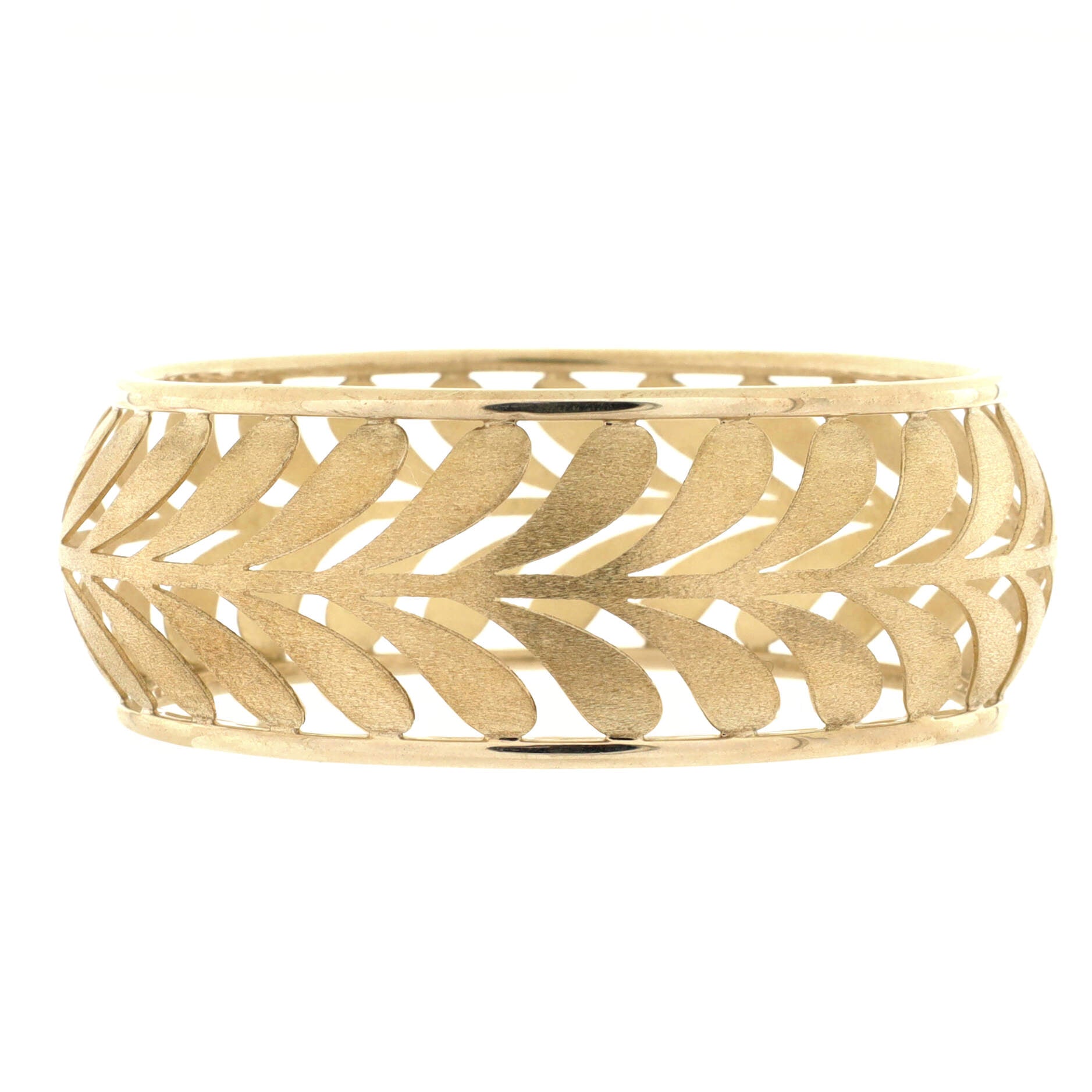 Paloma Picasso Villa Palm Leaf Bangle Bracelet Sterling Silver Wide