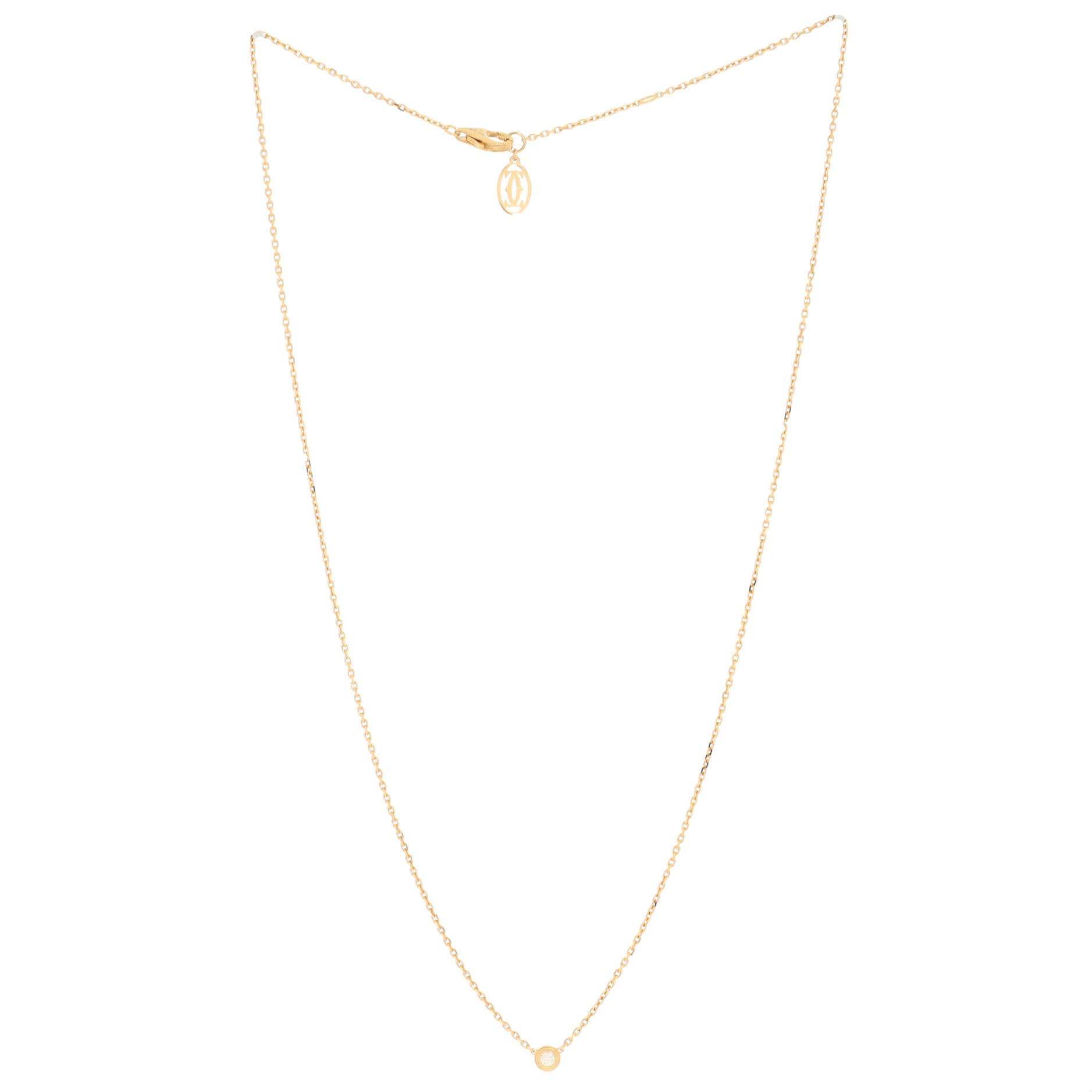 Cartier D'Amour Pendant Necklace 18K Yellow Gold and Diamond XS