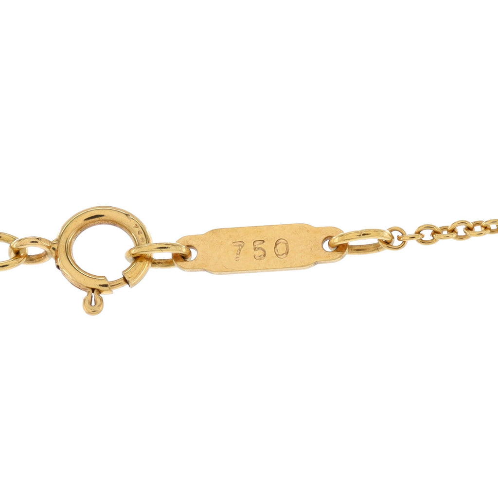 Double Bow Knot Pendant Necklace 18K Yellow Gold with Diamonds