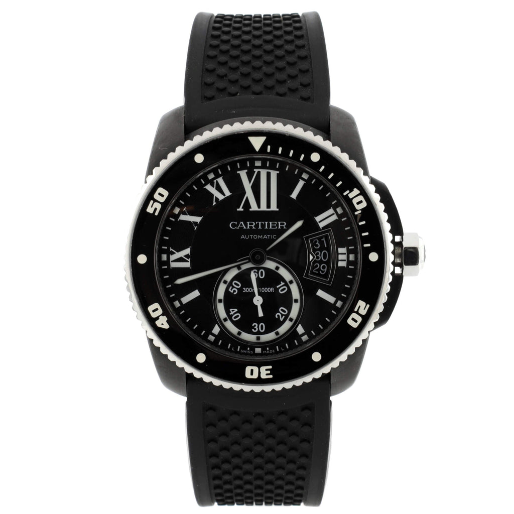 Calibre de Cartier Automatic Watch Stainless Steel and Rubber with Ceramic 42