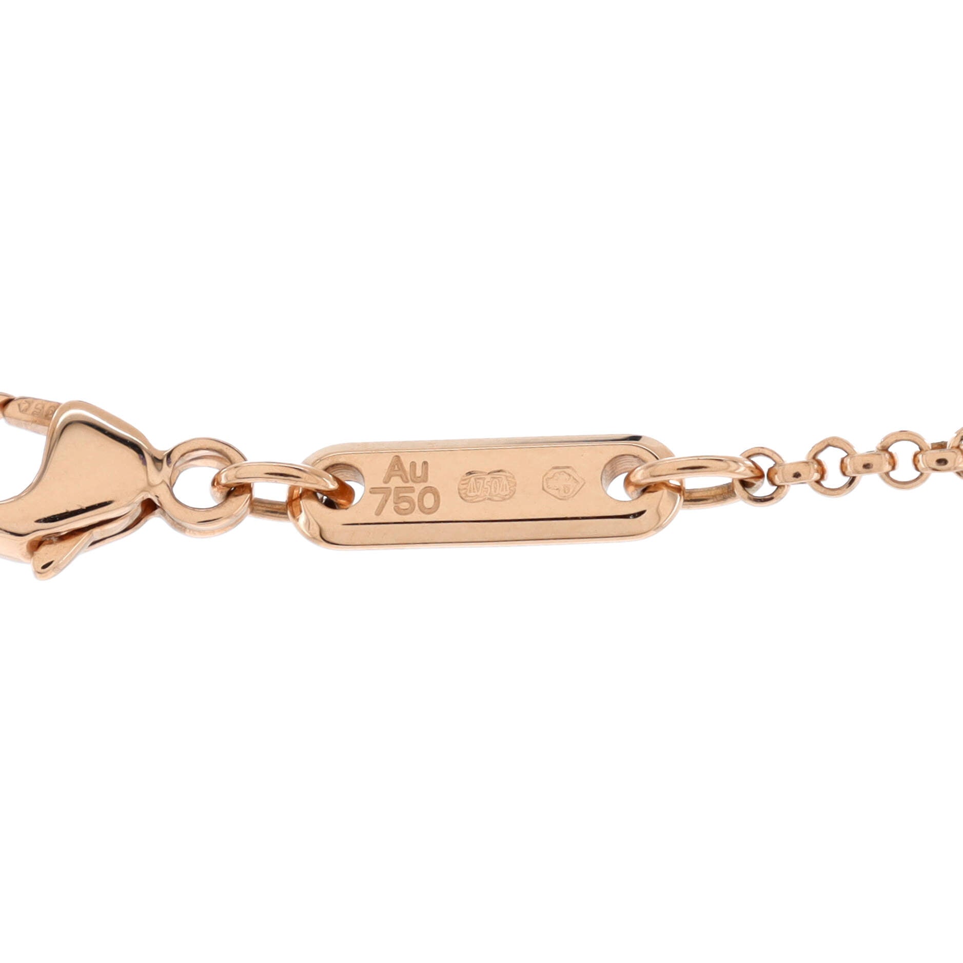 Happy Hearts Pendant Necklace 18K Rose Gold with Malachite and 1 Floating Diamond