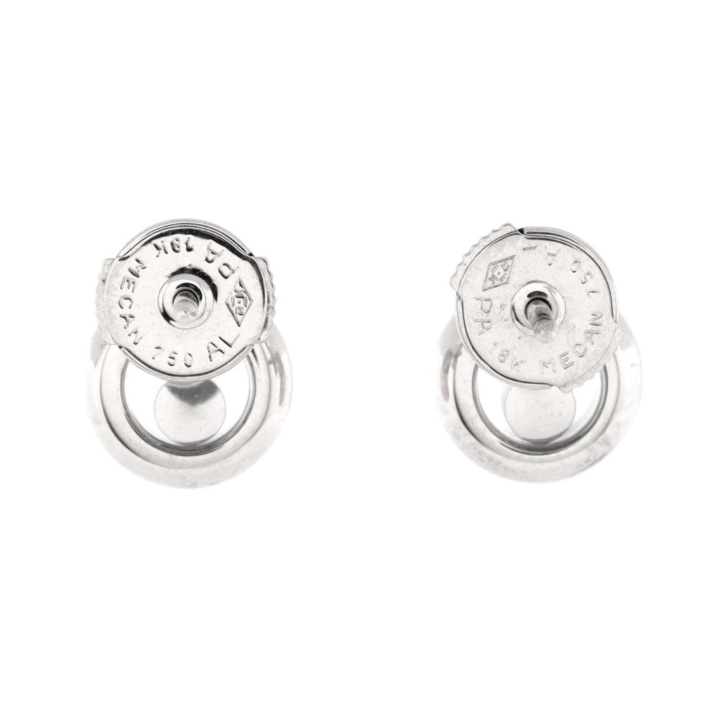 Happy Diamonds Icon Round Stud Earrings 18K White Gold with Floating Diamond