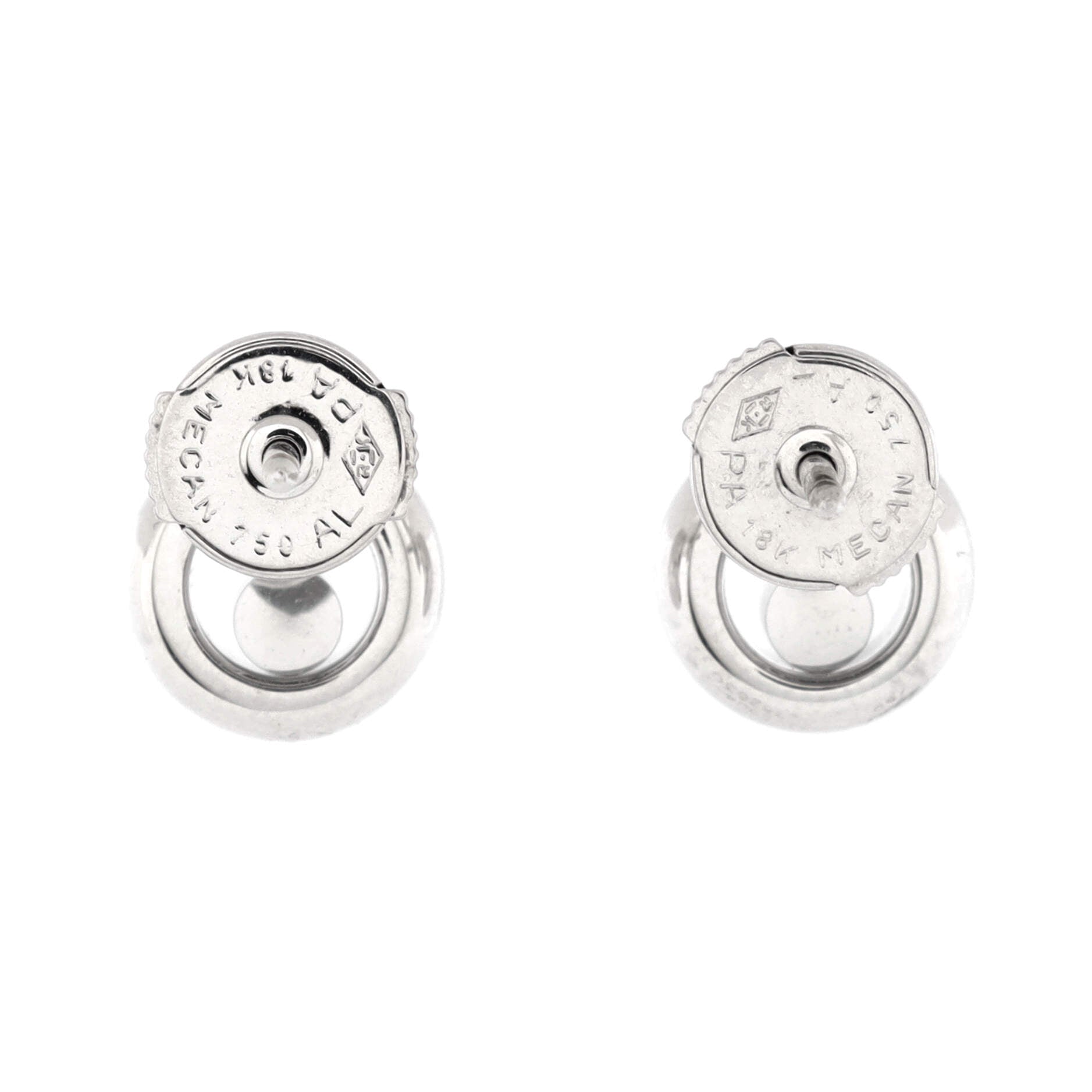 Happy Diamonds Icon Round Stud Earrings 18K White Gold with Floating Diamond