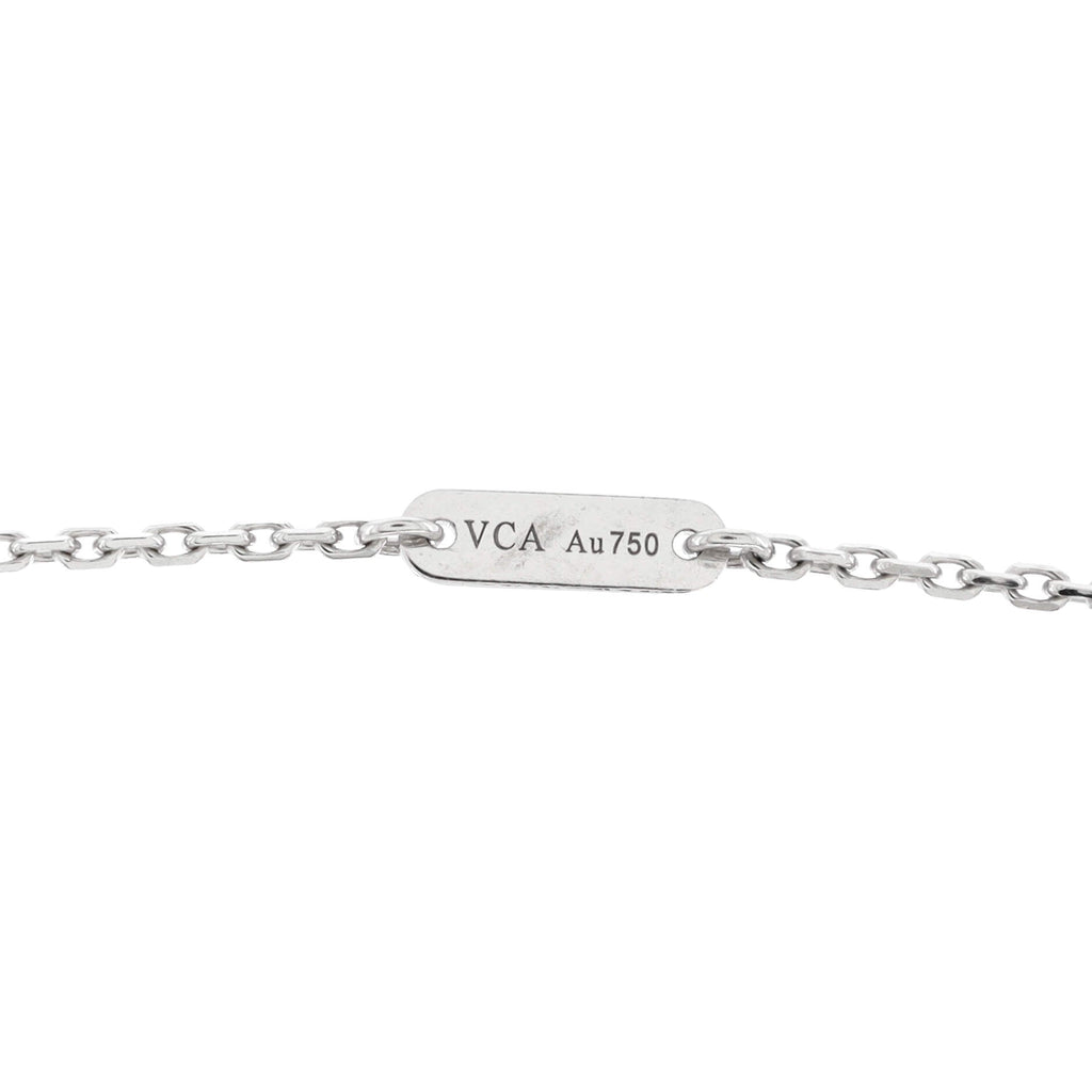 Sweet Alhambra Pendant Necklace 18K White Gold with Diamonds