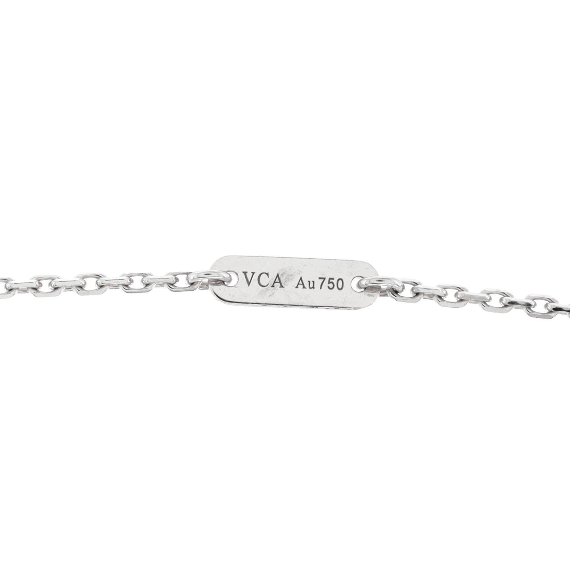 Sweet Alhambra Pendant Necklace 18K White Gold with Diamonds
