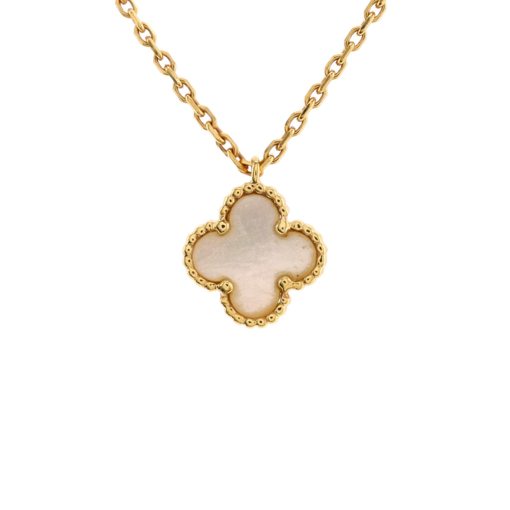 Sweet Alhambra Pendant Necklace 18K Yellow Gold and Mother of Pearl