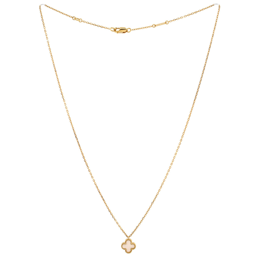 Sweet Alhambra Pendant Necklace 18K Yellow Gold and Mother of Pearl