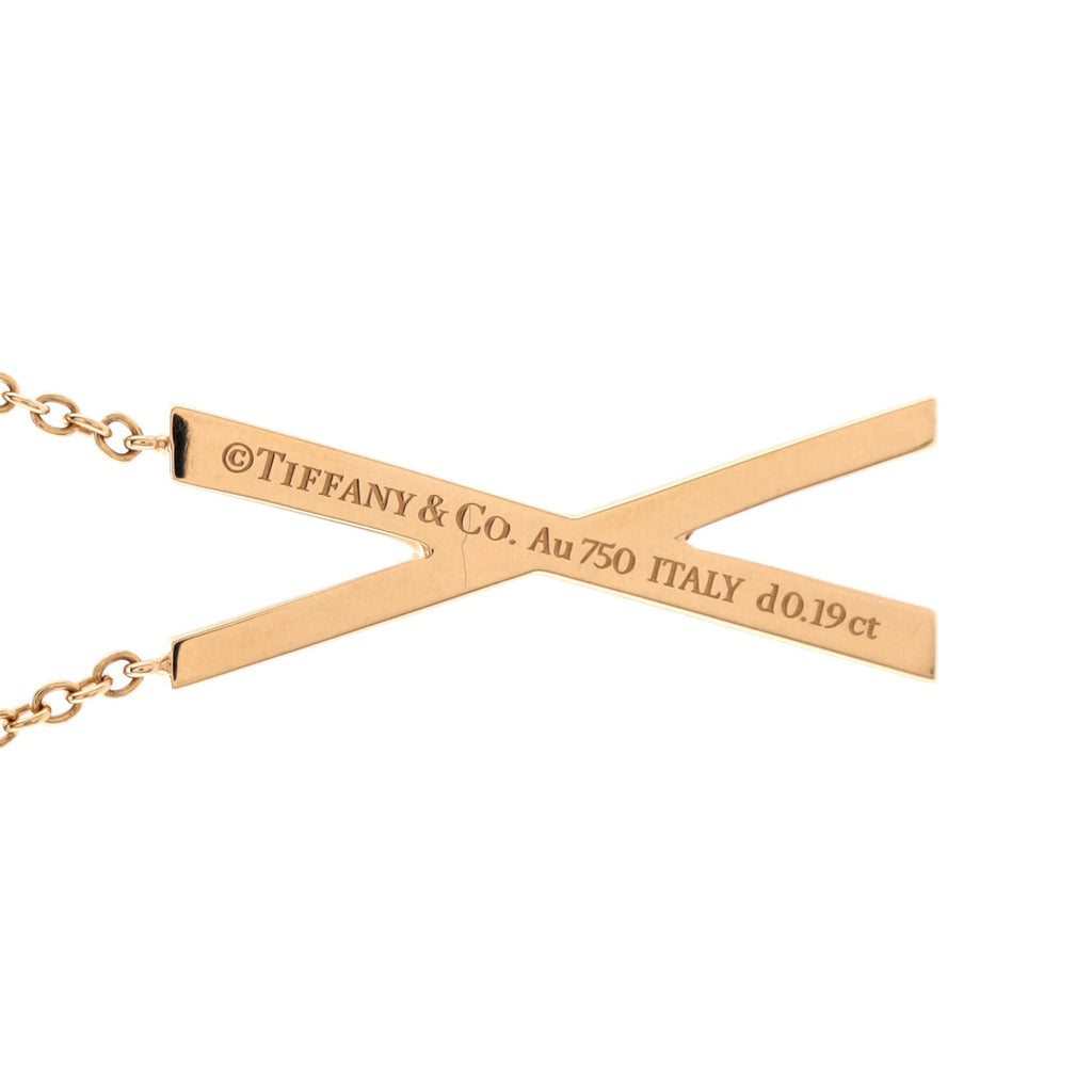 Atlas X Pendant Necklace 18K Rose Gold with Diamonds
