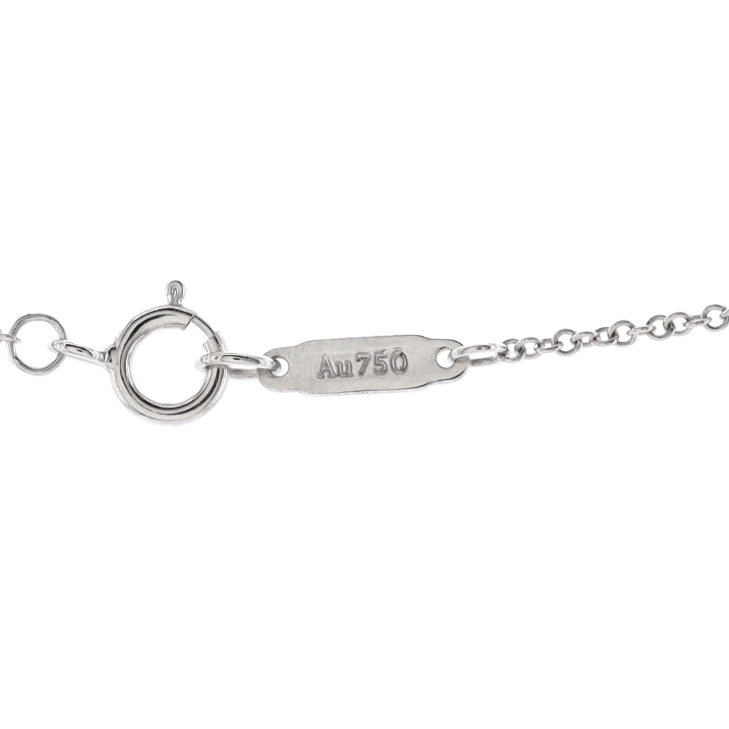 T Smile Pendant Necklace 18K White Gold with Diamonds Small