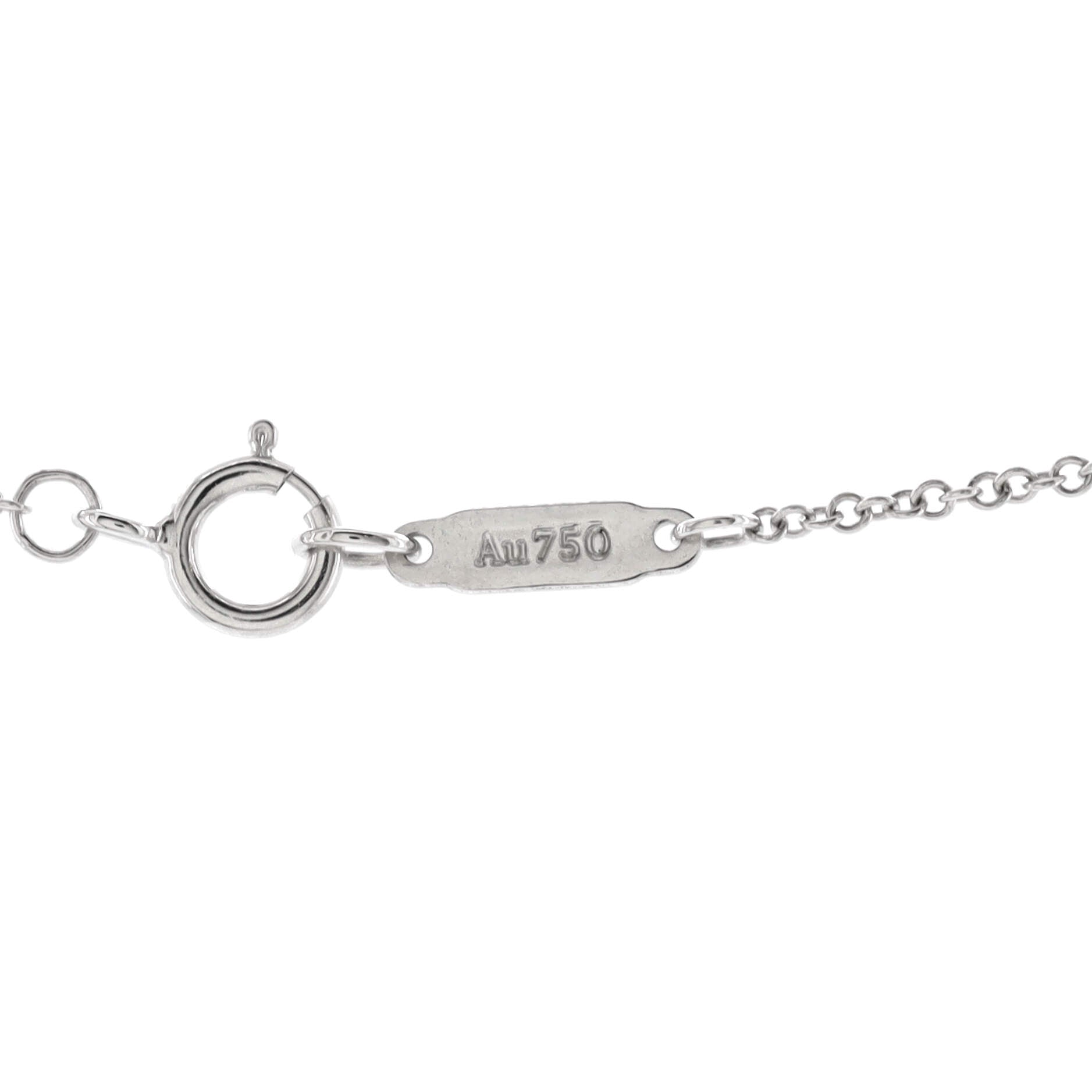 T Smile Pendant Necklace 18K White Gold with Diamonds Small