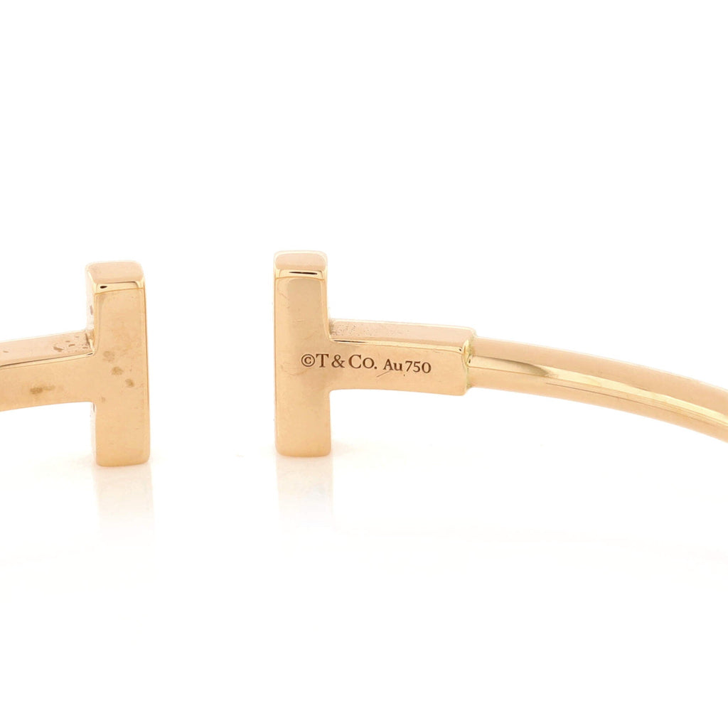 T Wire Bracelet 18K Rose Gold with Diamonds