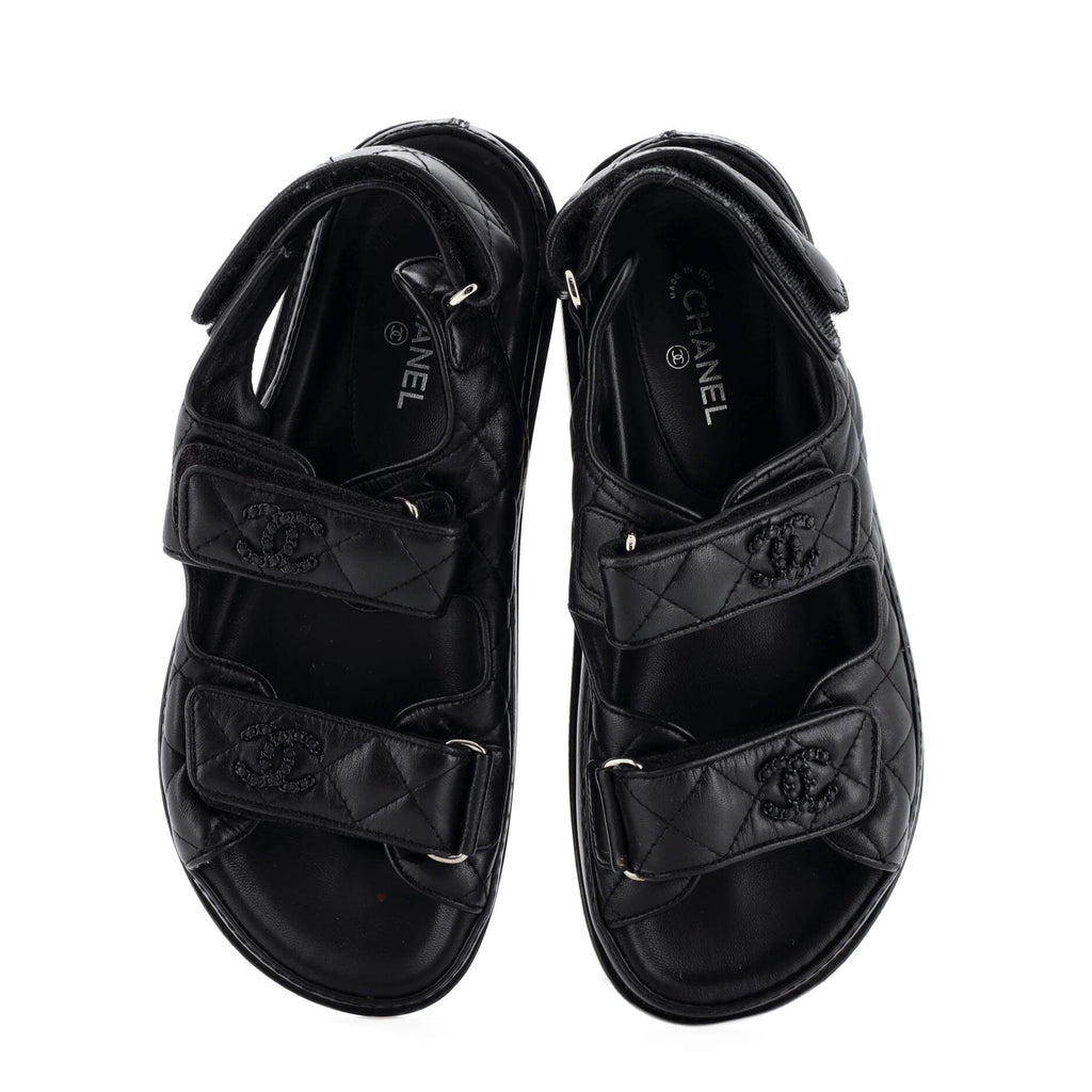 Women's Velcro Dad Sandals Quilted Leather