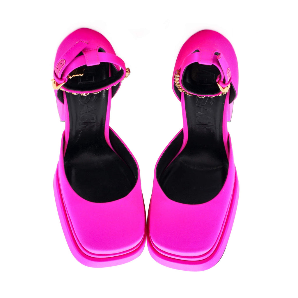 Women's Medusa Aevitas Platform Pumps Satin with Crystals