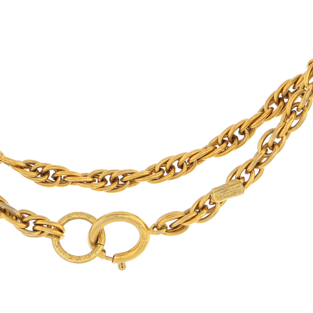 Vintage Logo Oval Station Long Necklace Metal