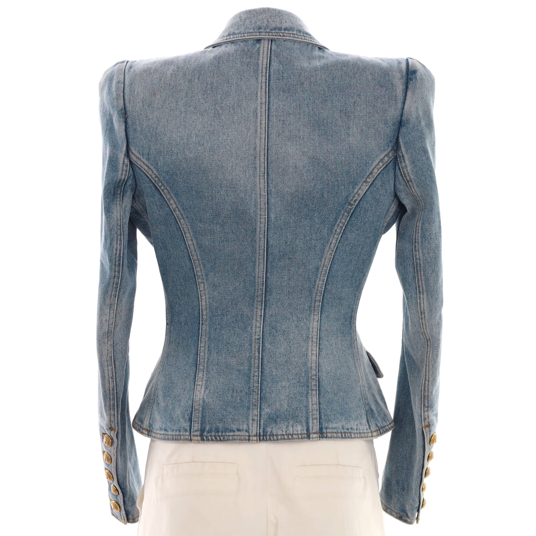 Women's Double Breasted Blazer Denim