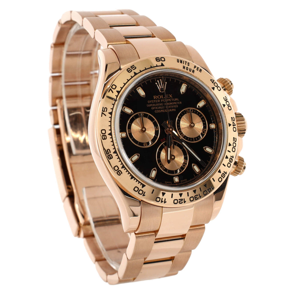 Oyster Perpetual Cosmograph Daytona Black Automatic Watch Rose Gold 40