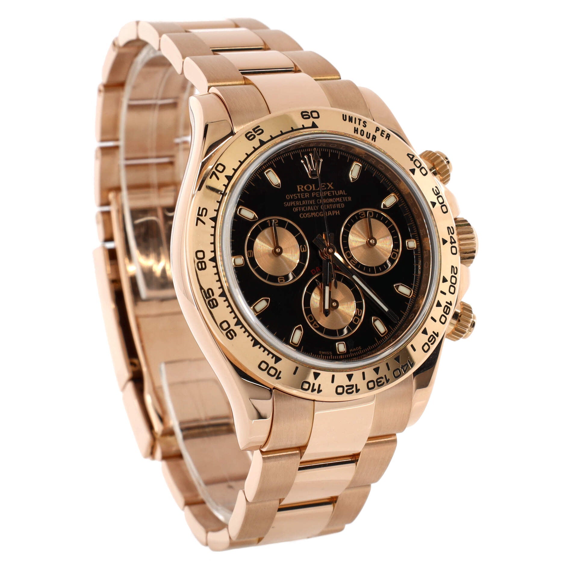 Oyster Perpetual Cosmograph Daytona Black Automatic Watch Rose Gold 40