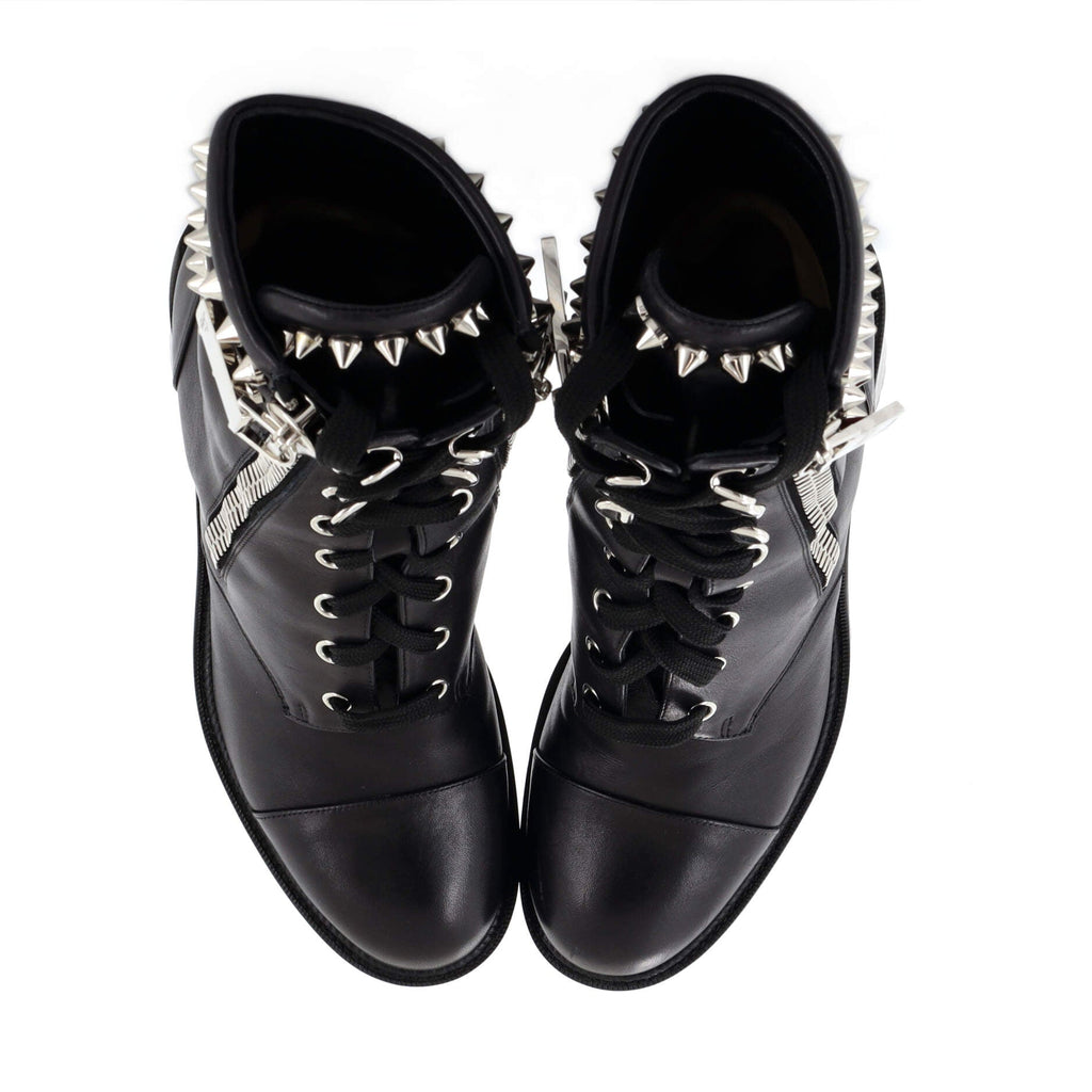 Women's Winter Spikes Heeled Boots Leather 70