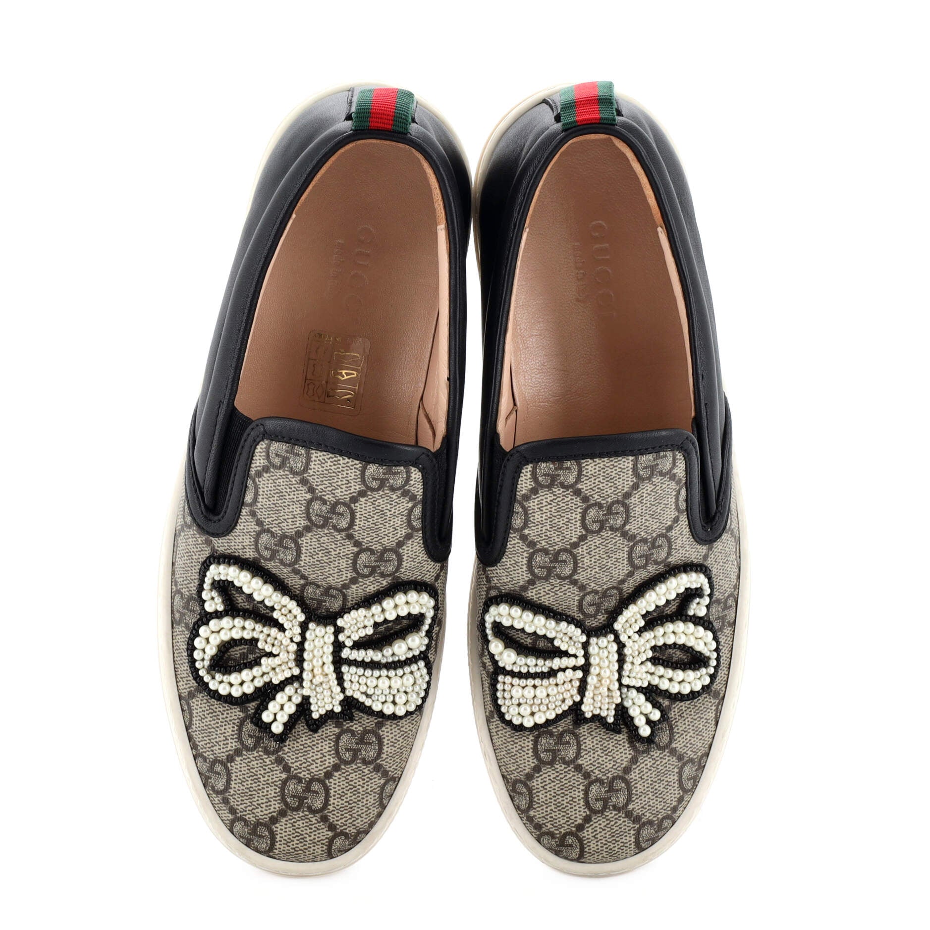 Women's Embellished Slip On Sneakers GG Coated Canvas