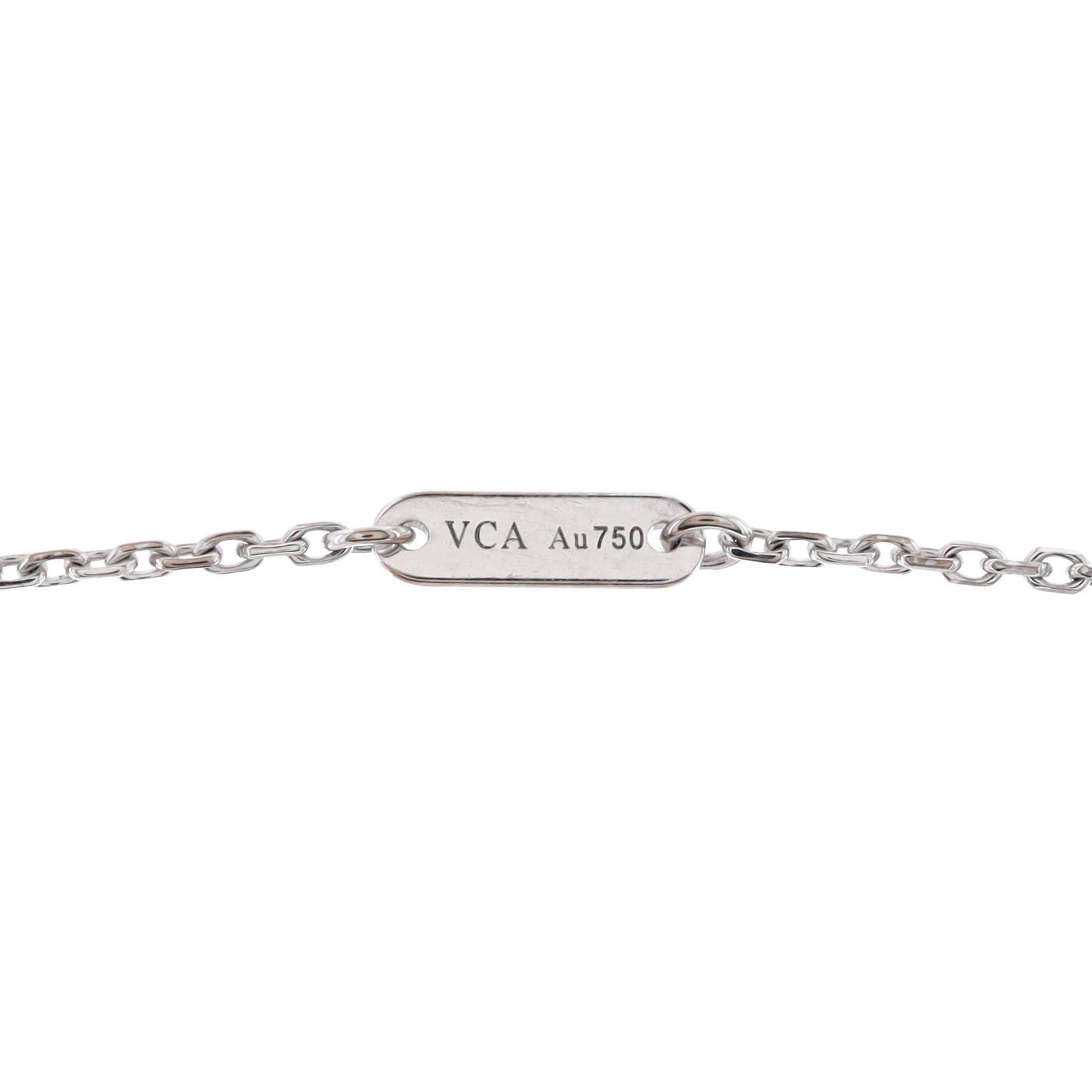 Sweet Alhambra Pendant Necklace 18K White Gold with Diamonds